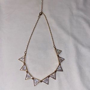 Gold crystal spike necklace